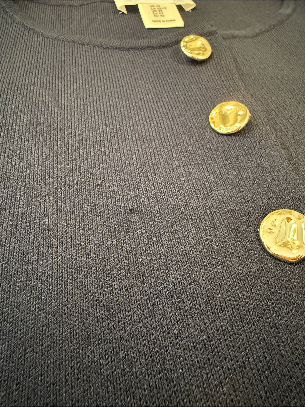 Bailey 44 Navy Sleeveless Button-Front Knit Top - Picture 3 of 7